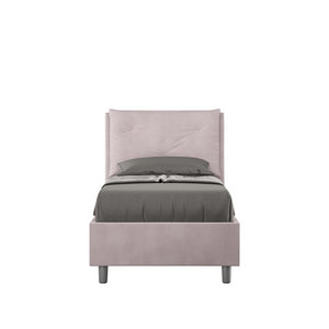 Letto imbottito Singolo 80x210 cm Appia - Senza rete,Glicine,Microfibra