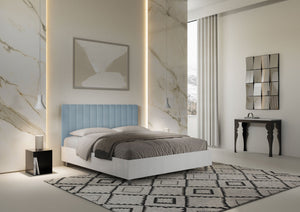 Letto Matrimoniale 160x200 cm con Rete Kaia Azzurro