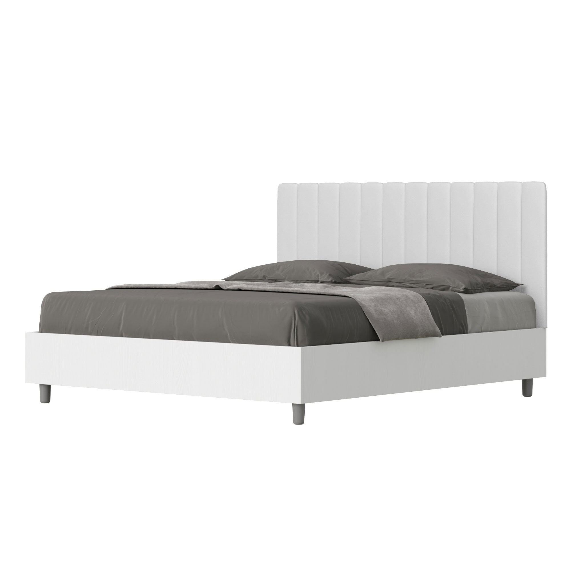 Letto Matrimoniale 160x200 cm Senza Rete Kaia Bianco