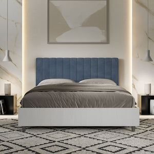 Letto Matrimoniale 160x190 cm con Rete Kaia Blu