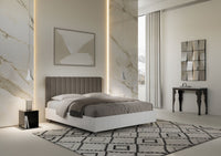 Letto Matrimoniale 160x200 cm con Rete e Contenitore Kaia Cappuccino