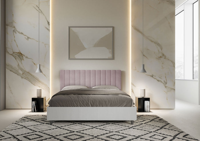 Letto Matrimoniale 160x190 cm con Rete Kaia Glicine