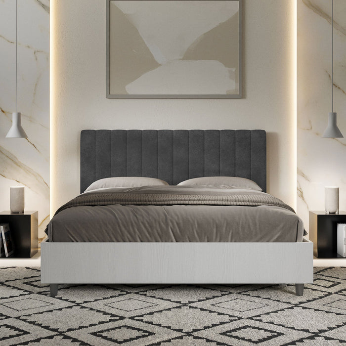 Letto Matrimoniale 160x200 cm con Rete Kaia Grigio