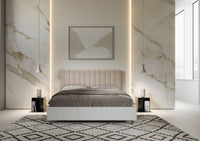 Letto Matrimoniale 160x200 cm con Rete Kaia Sabbia