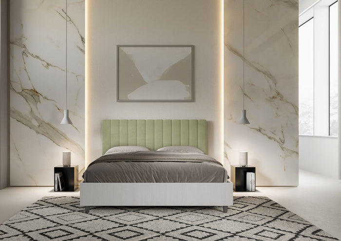 Letto Matrimoniale 160x190 cm con Rete Kaia Tè verde