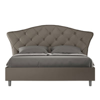 Letto matrimoniale contenitore imbottito 160x200 similpelle cappuccino Langre