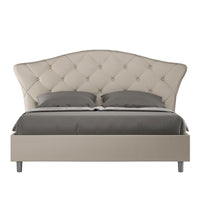 Letto matrimoniale senza rete imbottito 160x210 similpelle tortora Langre