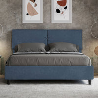 Letto Matrimoniale 160x200 cm con Rete Mados Blu