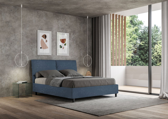 Letto Matrimoniale 160x210 cm Senza Rete Mados Blu