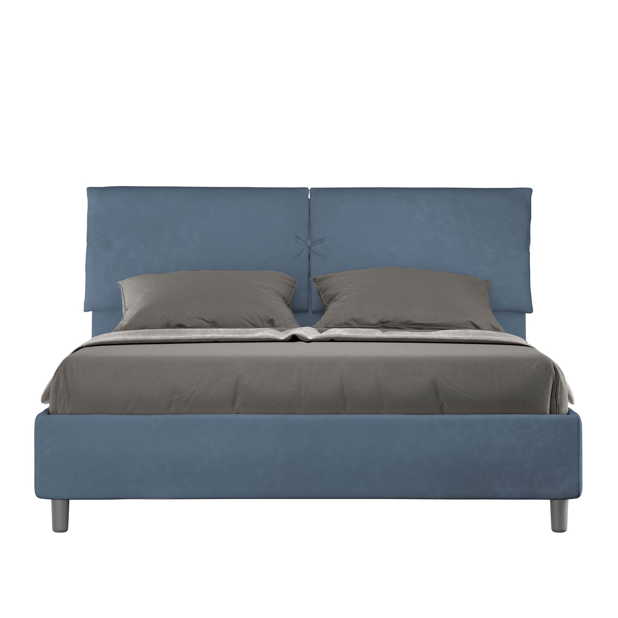 Letto Matrimoniale 160x190 cm con Rete e Contenitore Mados Blu