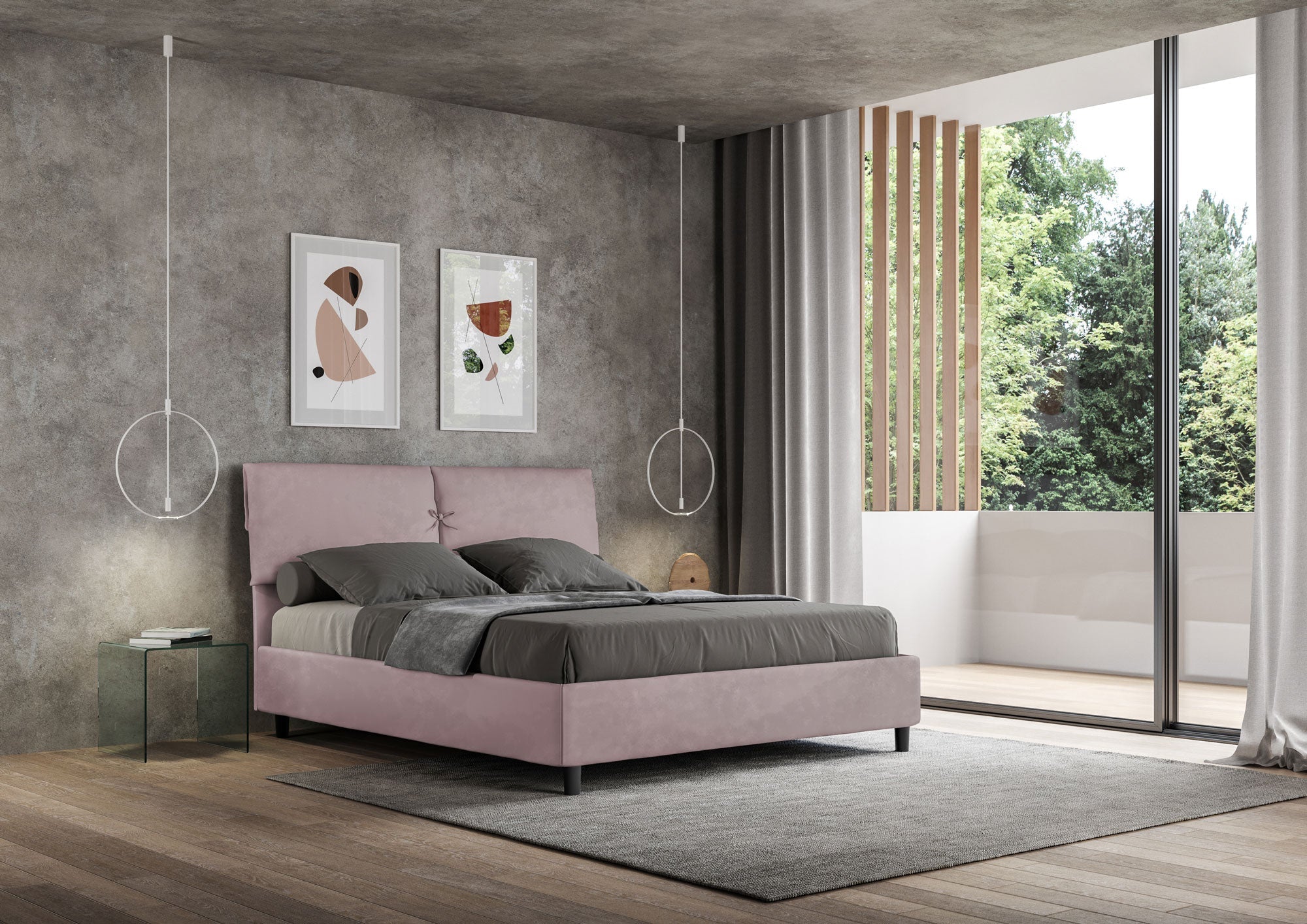 Letto Matrimoniale 160x210 cm Senza Rete Mados Glicine