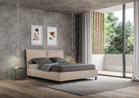 Letto Matrimoniale 160x210 cm con Rete e Contenitore Mados Sabbia