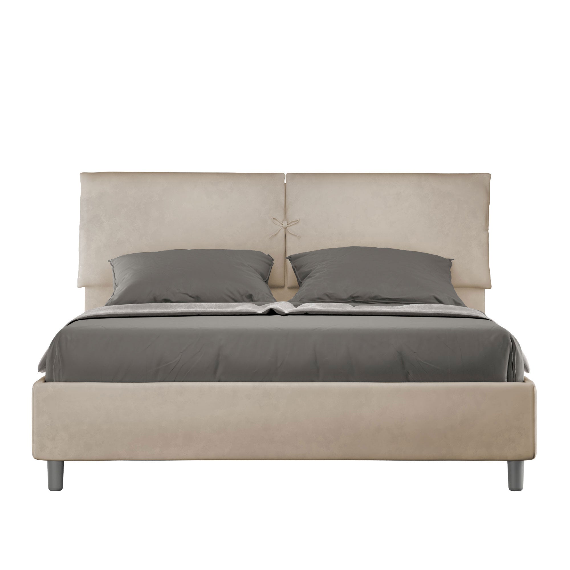 Letto Matrimoniale 160x210 cm con Rete e Contenitore Mados Sabbia