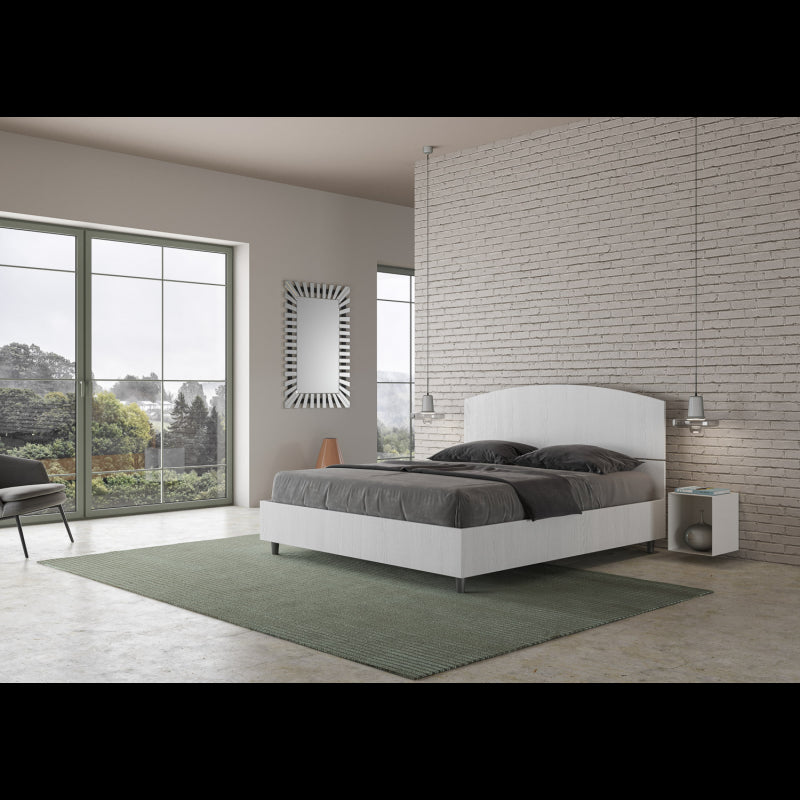 Letto Matrimoniale 160x190 cm Dora - Contenitore,Bianco Frassino