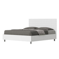 Letto Matrimoniale 160x190 cm struttura bianco frassino testata Bur - Senza rete,Bianco,Similpelle