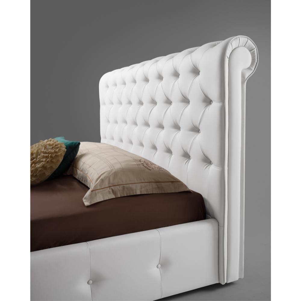 Letto matrimoniale con contenitore Peninsula colore bianco