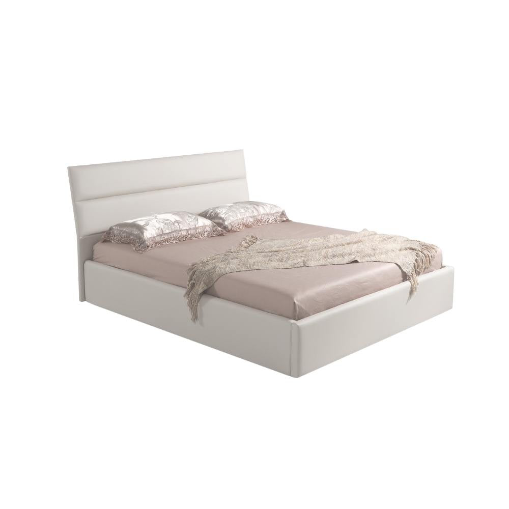 Letto matrimoniale contenitore Ios ecopelle colore bianco