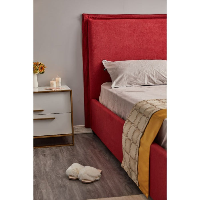 Letto matrimoniale contenitore Neso rosso