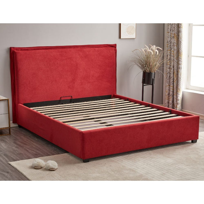 Letto matrimoniale contenitore Neso rosso