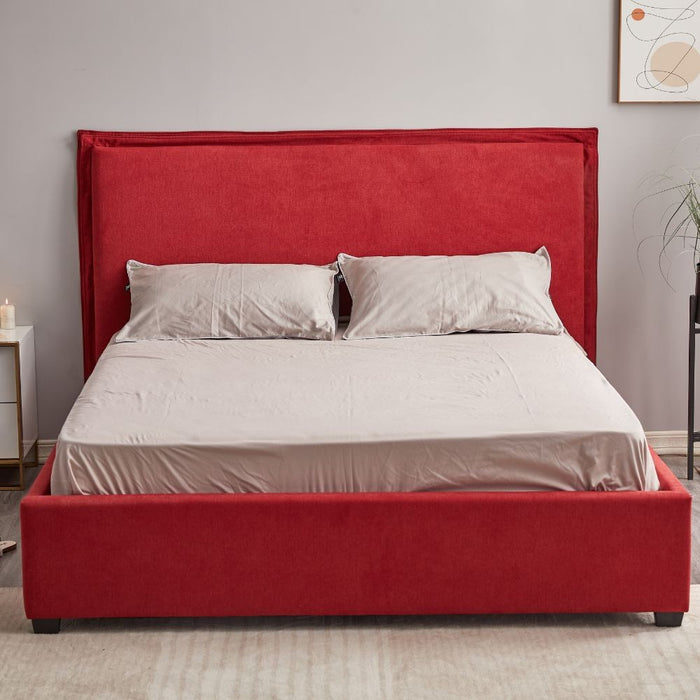 Letto matrimoniale contenitore Neso rosso