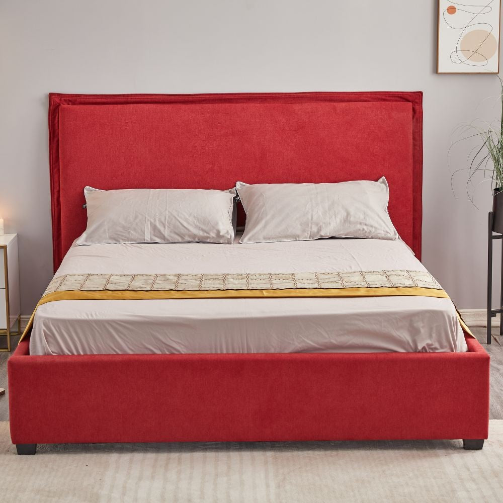 Letto matrimoniale contenitore Neso rosso