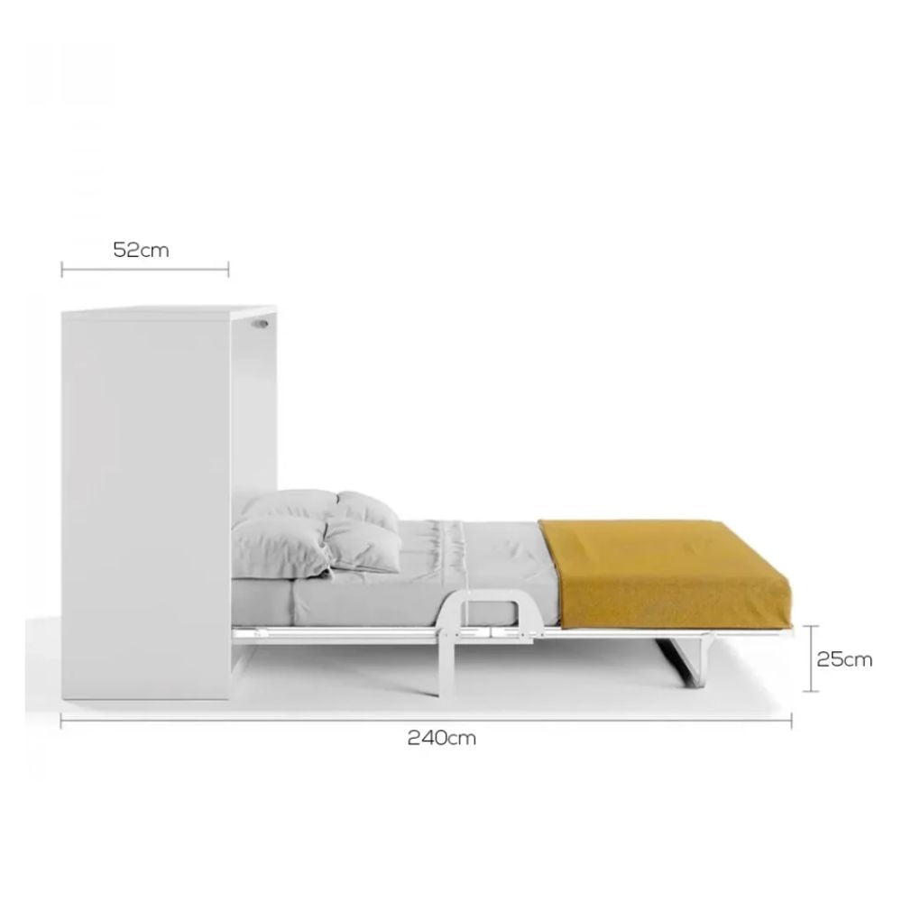 Letto matrimoniale pieghevole a scomparsa Capsule bianco 164x52x120H