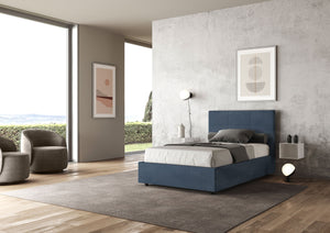 Letto 1 Piazza e Mezzo 120x190 cm con Rete Mika Blu