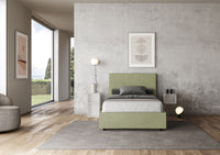 Letto 1 Piazza e Mezzo 120x210 cm con Rete e Contenitore Mika Tè verde