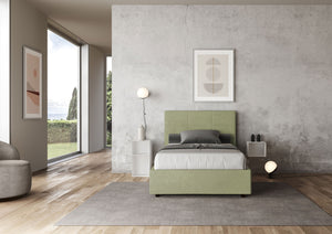 Letto 1 Piazza e Mezzo 120x190 cm Senza Rete Mika Tè verde