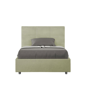 Letto 1 Piazza e Mezzo 120x190 cm con Rete e Contenitore Mika Tè verde