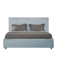 Letto Matrimoniale 160x210 cm con Rete Mika Azzurro