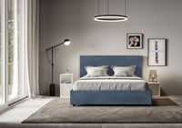 Letto Matrimoniale 160x210 cm con Rete Mika Blu