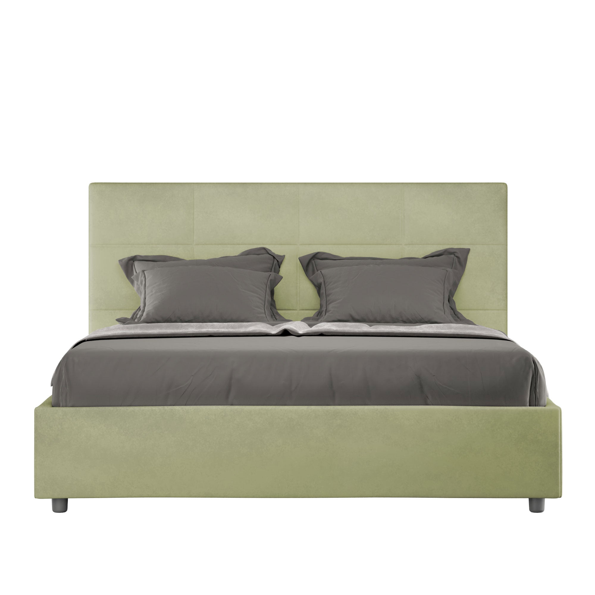 Letto Matrimoniale 160x190 cm con Rete e Contenitore Mika Tè verde