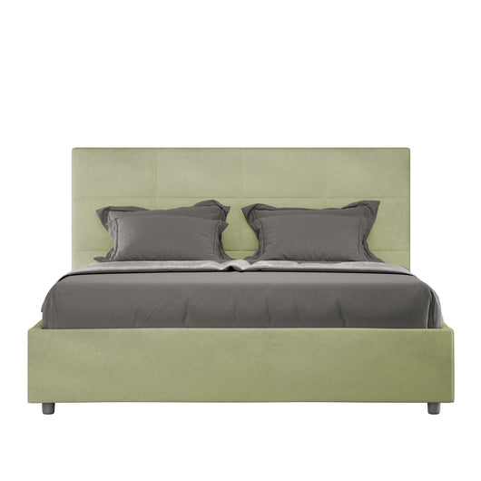 Letto Matrimoniale 160x210 cm con Rete e Contenitore Mika Tè verde