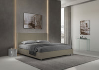 Letto matrimoniale king size senza rete imbottito 200x210 similpelle cappuccino Mika