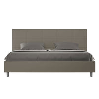 Letto matrimoniale king size senza rete imbottito 200x210 similpelle cappuccino Mika