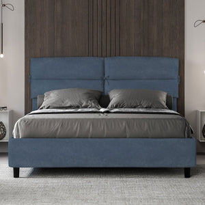 Letto Matrimoniale 160x200 cm con Rete Nandy Blu