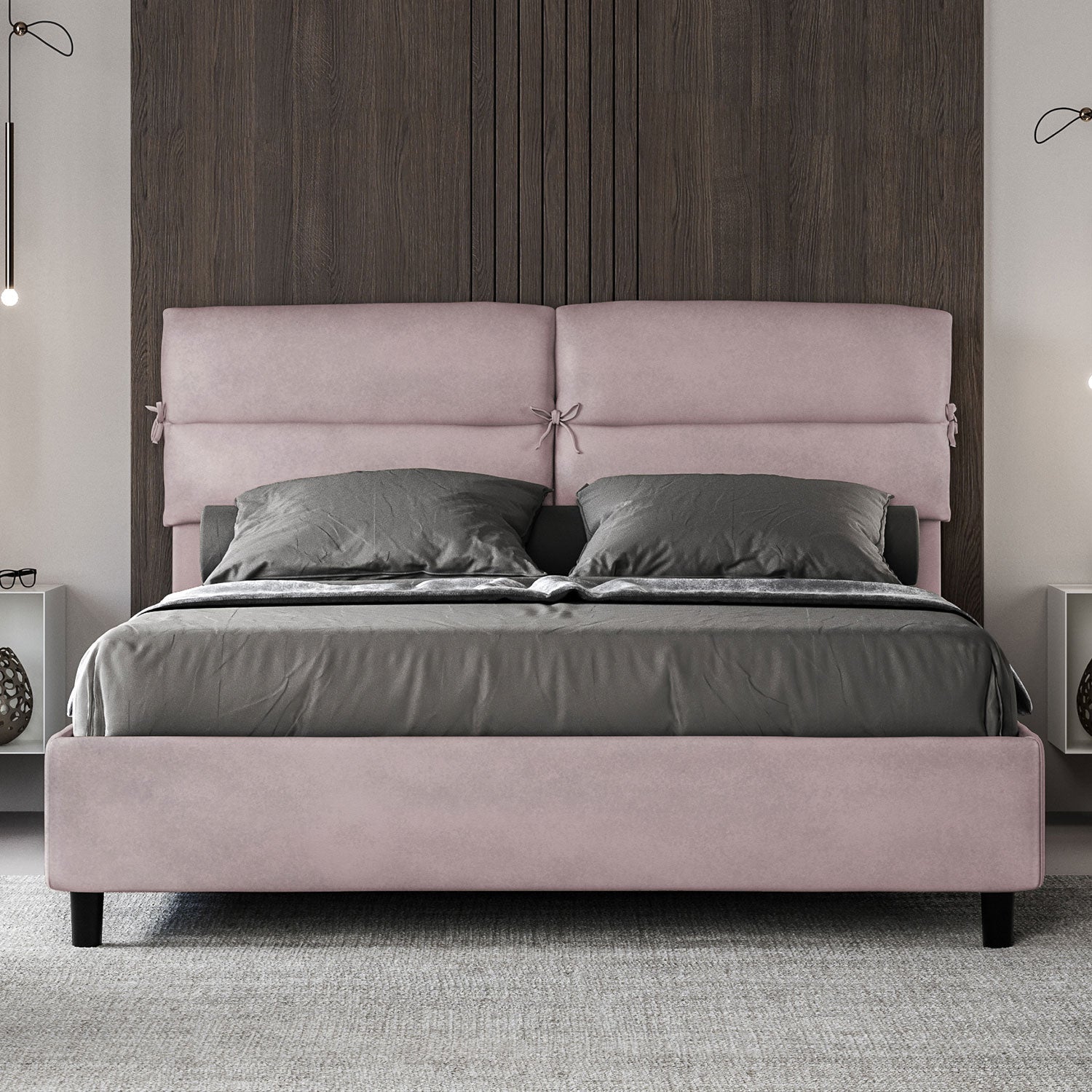 Letto Matrimoniale 160x200 cm con Rete Nandy Glicine