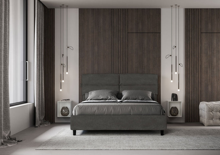 Letto Matrimoniale 160x210 cm con Rete Nandy Grigio