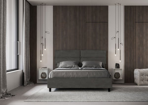 Letto Matrimoniale 160x200 cm con Rete Nandy Grigio