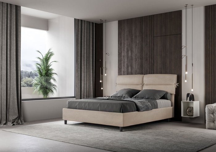 Letto Matrimoniale 160x200 cm con Rete Nandy Sabbia