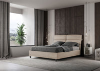 Letto Matrimoniale 160x190 cm con Rete e Contenitore Nandy Sabbia