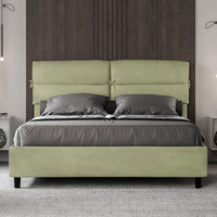 Letto Matrimoniale 160x200 cm con Rete e Contenitore Nandy Tè verde