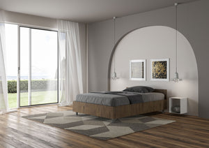 Letto 1 Piazza e Mezzo 120x200 cm con Rete Nuamo Noce