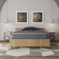 Letto 1 Piazza e Mezzo 120x190 cm con Rete e Contenitore Nuamo Quercia