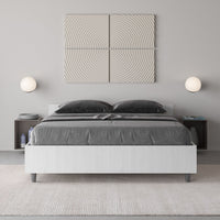 Letto Matrimoniale Francese 140x200 cm Senza Rete Nuamo Bianco Frassino