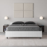 Letto matrimoniale francese contenitore 140x200 bianco frassino Nuamo