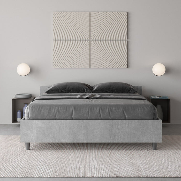 Letto Matrimoniale Francese 140x200 cm Senza Rete Nuamo Grigio