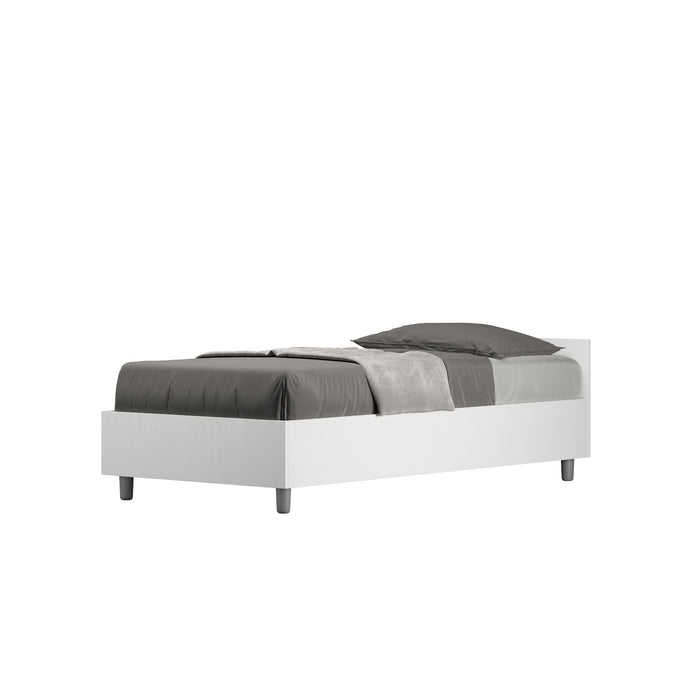 Letto Singolo 80x200 cm con Rete Nuamo Bianco Frassino