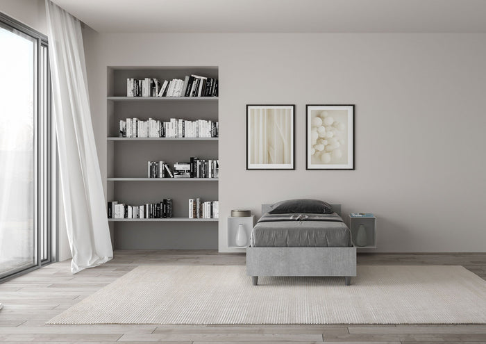 Letto Singolo 80x200 cm con Rete Nuamo Grigio